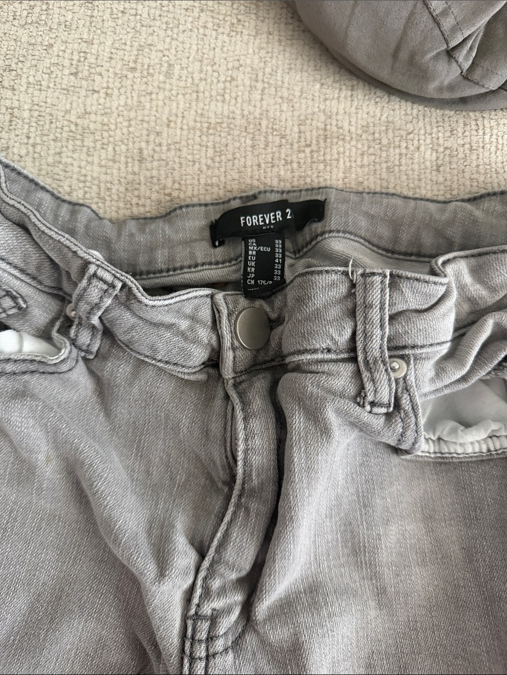 Forever 21 Gray High-Rise Jeans